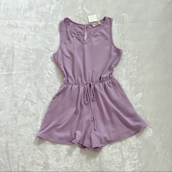 NWT Saints & Hearts | Purple Ribbed Romper - Picture 3 of 5
